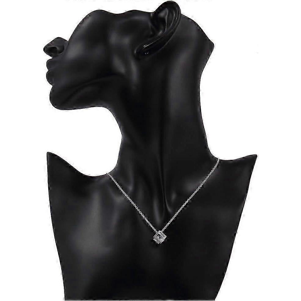 Women Chain Necklace Crystal Rhinestone Square Necklace Alloy Necklace Jewelry 25-26