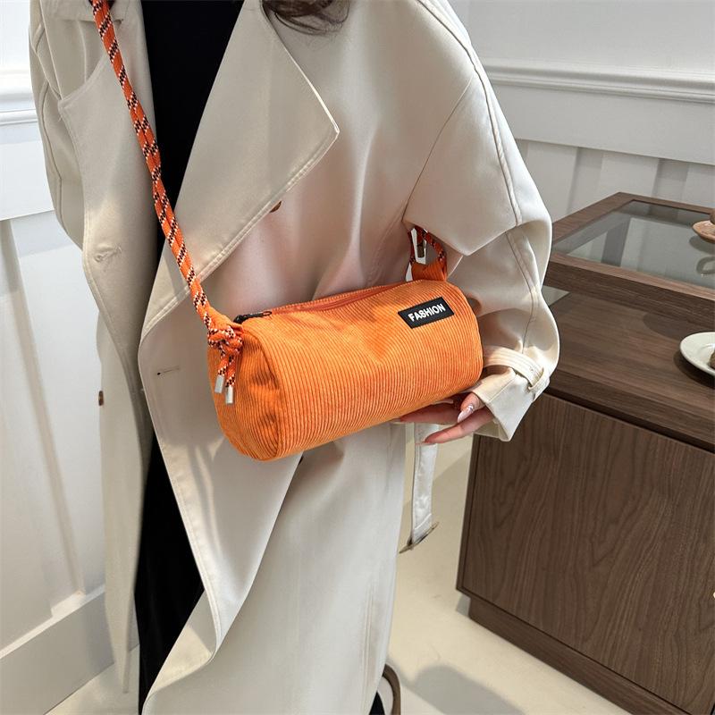 Cotton Pillow Crossbody Bag for Women Solid Color Shoulder Handbag