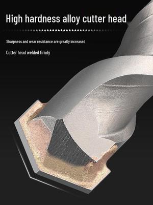 Electric Hammer Drill Bit for Concrete with Two-Flute, Round & Square Shanks for Wall Drilling