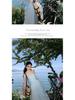 Elegant French-Style Sexy Backless Blue Spaghetti Strap A-line Beach Dress for Women