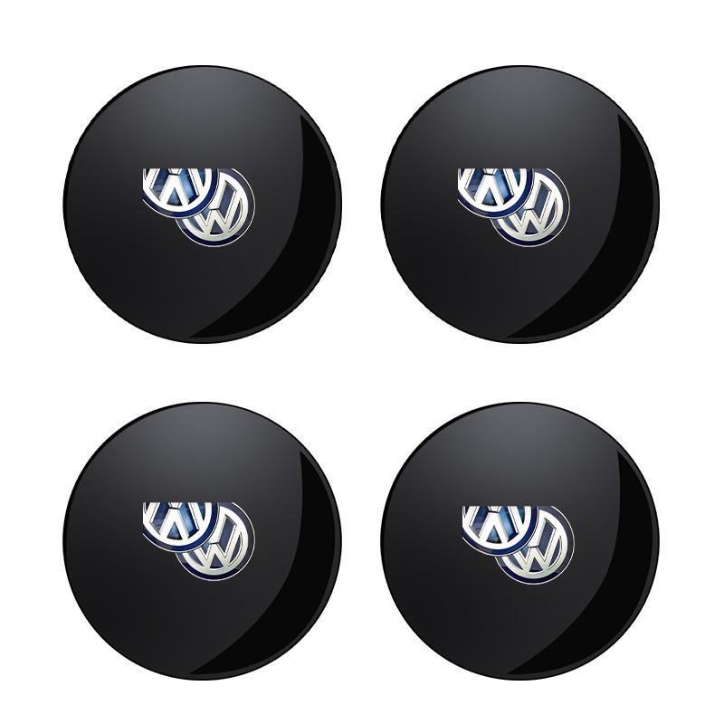 

2026 Hot For Volkswagen VW 4Pcs 56mm New Car Wheel Stickers Center Hub Cap Car Emblem Badge Decal For Volkswagen GTI R-Line R Po
