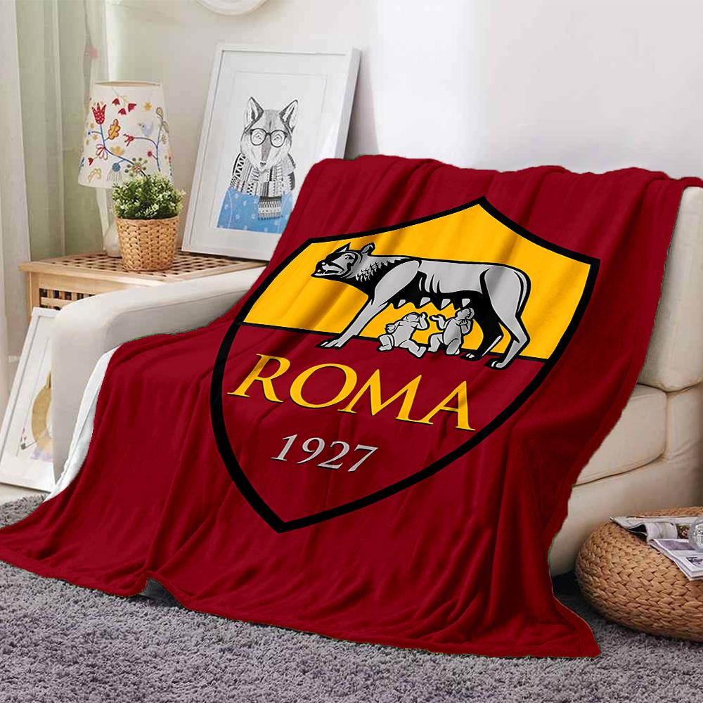 1pc Blanket - Rome logo Print Design,Lightweight Blanket for Sofa,Bed- Soft &Warm,Gift for All Seasons