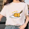 Harajuku Faules Ei Druck Damen T-Shirt Gudetama T-Shirts Kurzarmshirt Kawaii T-Shirts Gothic Weibliche Ästhetik T-Shirt Oberteile