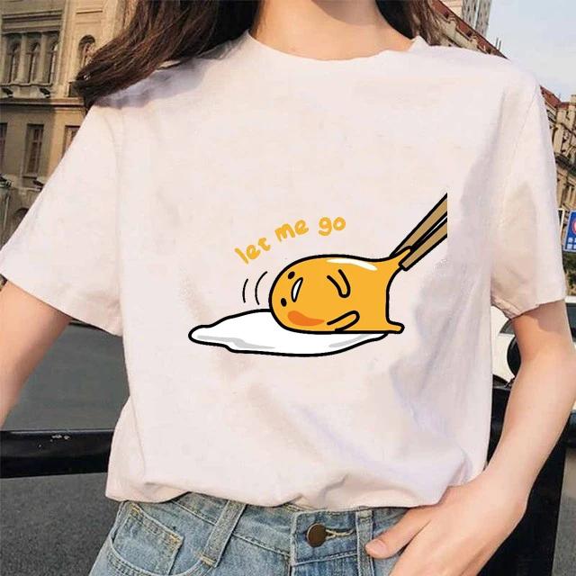 

Harajuku Lazy Egg Print Women T Shirt Gudetama Tshirts Short Sleeve Shirt Kawaii Tshirts Gothic Female Aesthetic Tshirt Tops 3XL