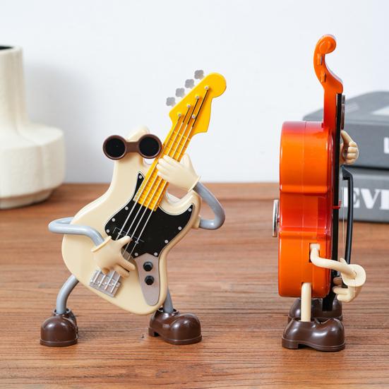 Swing Cartoon Cello Music Box Classic Melody Automatic Shaking Guitar Wind-up Musical Box Home Office Bedroom Desktop Decoration Ornament