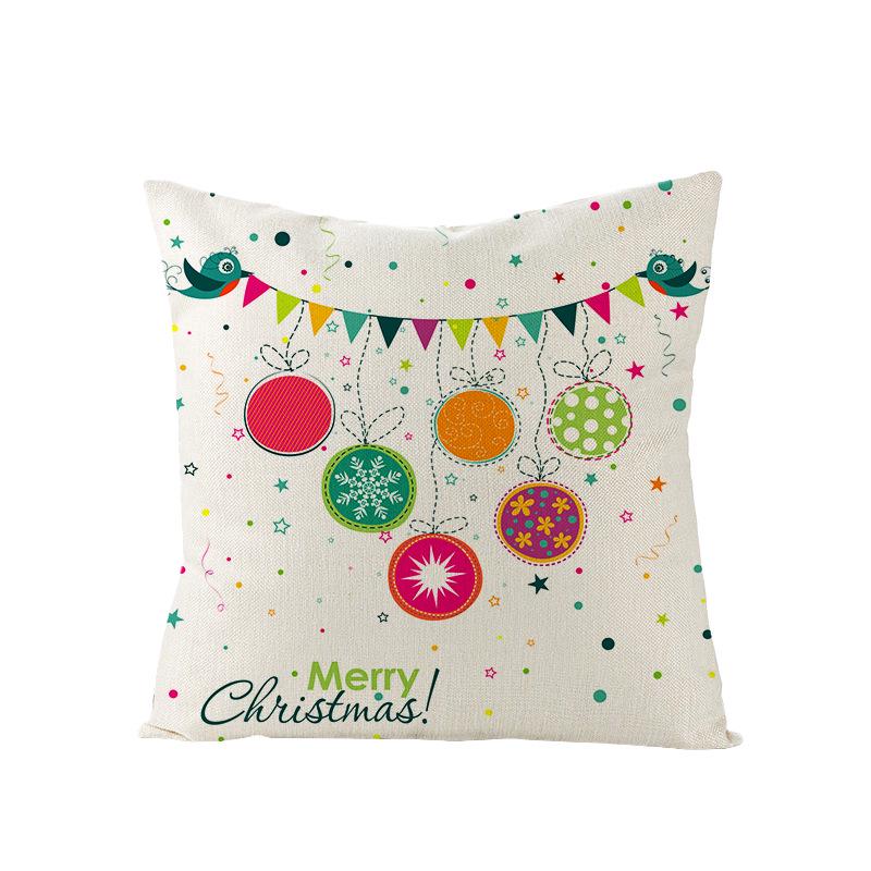 Christmas Polyester Pillow Cover Cartoon Digital Print Cushion Cover New Home Decoration Cushion Cover