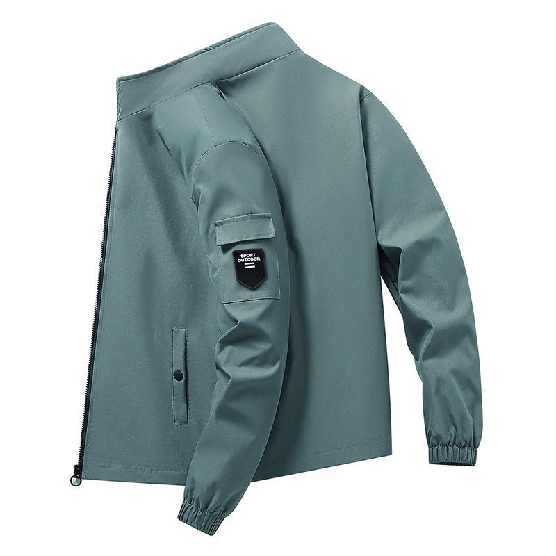 Spring and Summer New Men's Slim-fitting Fashion Simple Lapel Solid Color Breathable Long-sleeved Trendy Jacket