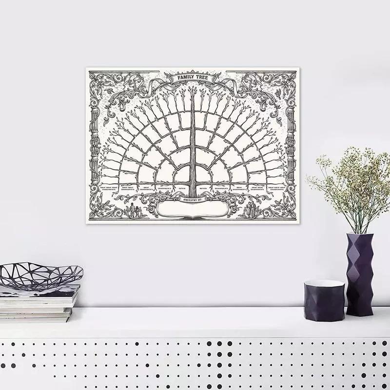 Buy 1PC Wall Art Blank Fillable Family Tree Genealogy Poster Chart ...