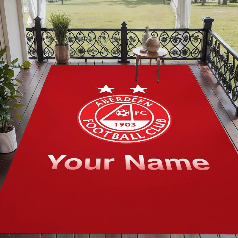 Custom Name Aberdeen Crystal Velvet Floor Rug Personalized Text Soft Carpet Home Decor