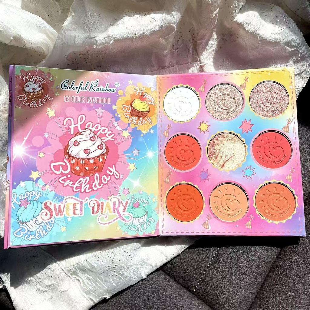 Three-dimensional Eye Shadow Book 69 Colors Contouring And High-gloss Eye Shadow All-in-one Earth Color Stage Makeup