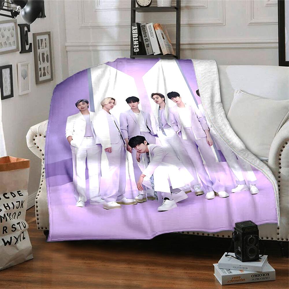 1pc Kpop Group Portrait flannel Blanket for Super Soft Cute Comfort Blanket for Travel Bedding Couch Sofa Blanket Y72327