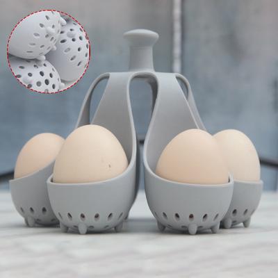 Uova Sode all'Ingrosso con Strumenti di Cottura in Silicone Comodi da Usare Supporti per Cottura a Vapore Domestica Vaschette per Uova Creative Strumenti Semplici per la Cucina