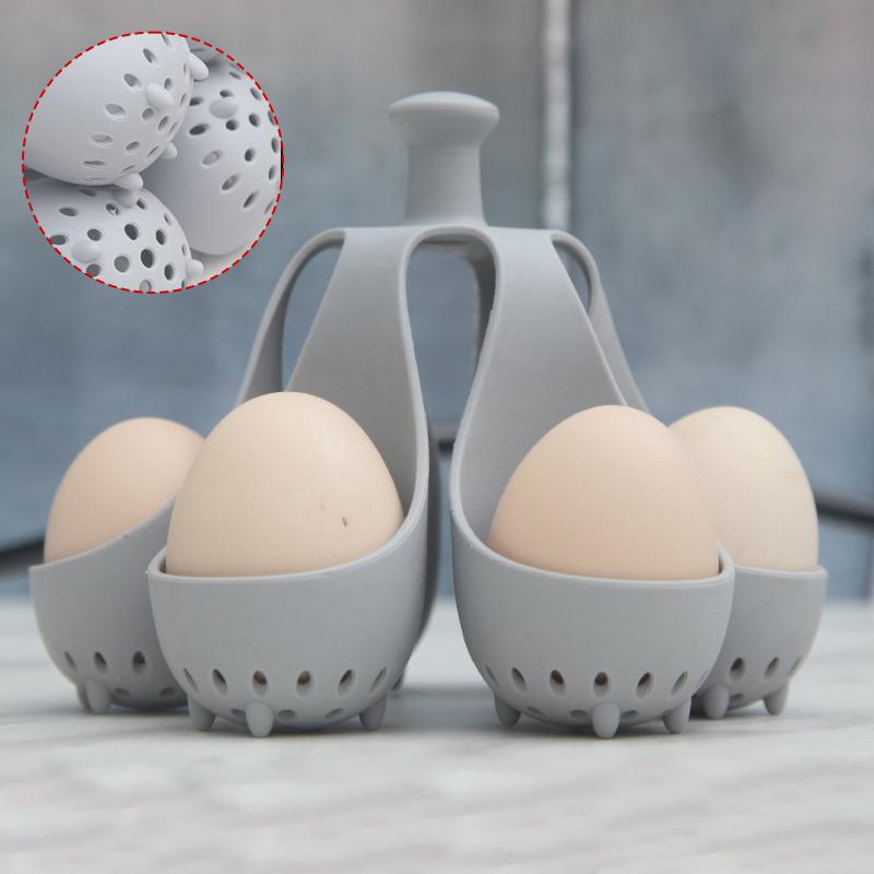 Wholesale Boiled Eggs with Silicone Cooking Tools Convenient to use Home Steaming Stands Creative Egg Trays Simple Kitchen Tools