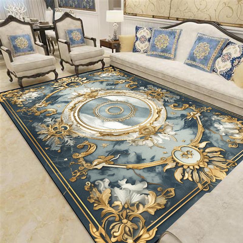 European Luxury Carpet for Living Room Decoration Home Sofa Coffee Table Rugs Non-slip Bedroom Bedside Lounge Floor Mat Washable