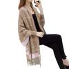 Cape 25: Women's Autumn/Winter Knitted Shawl with Sleeves and Tassels - Thick, Warm, New Style