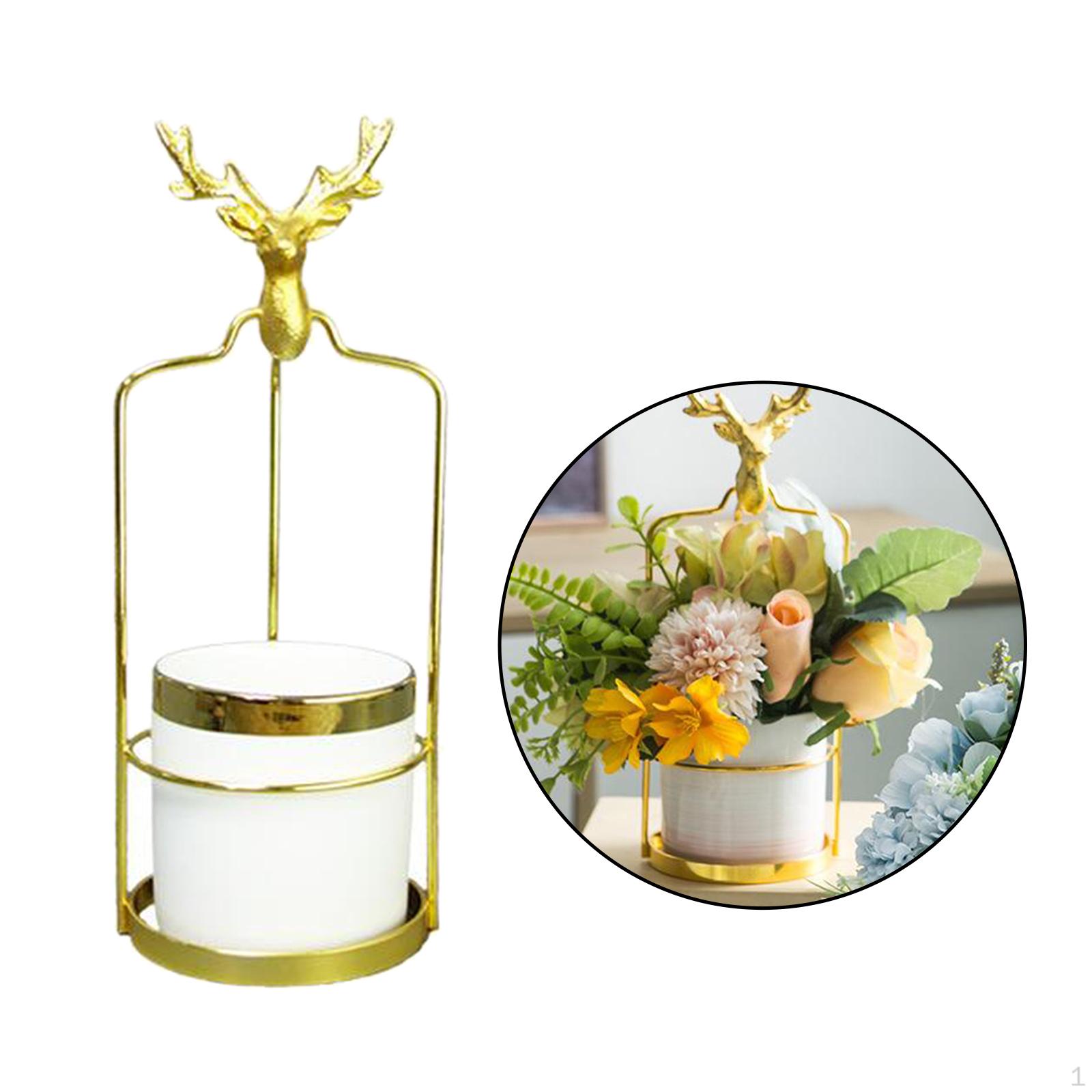 

Head Iron Ceramic Flower Vase Retro Home Decoration er Pot for Office білий