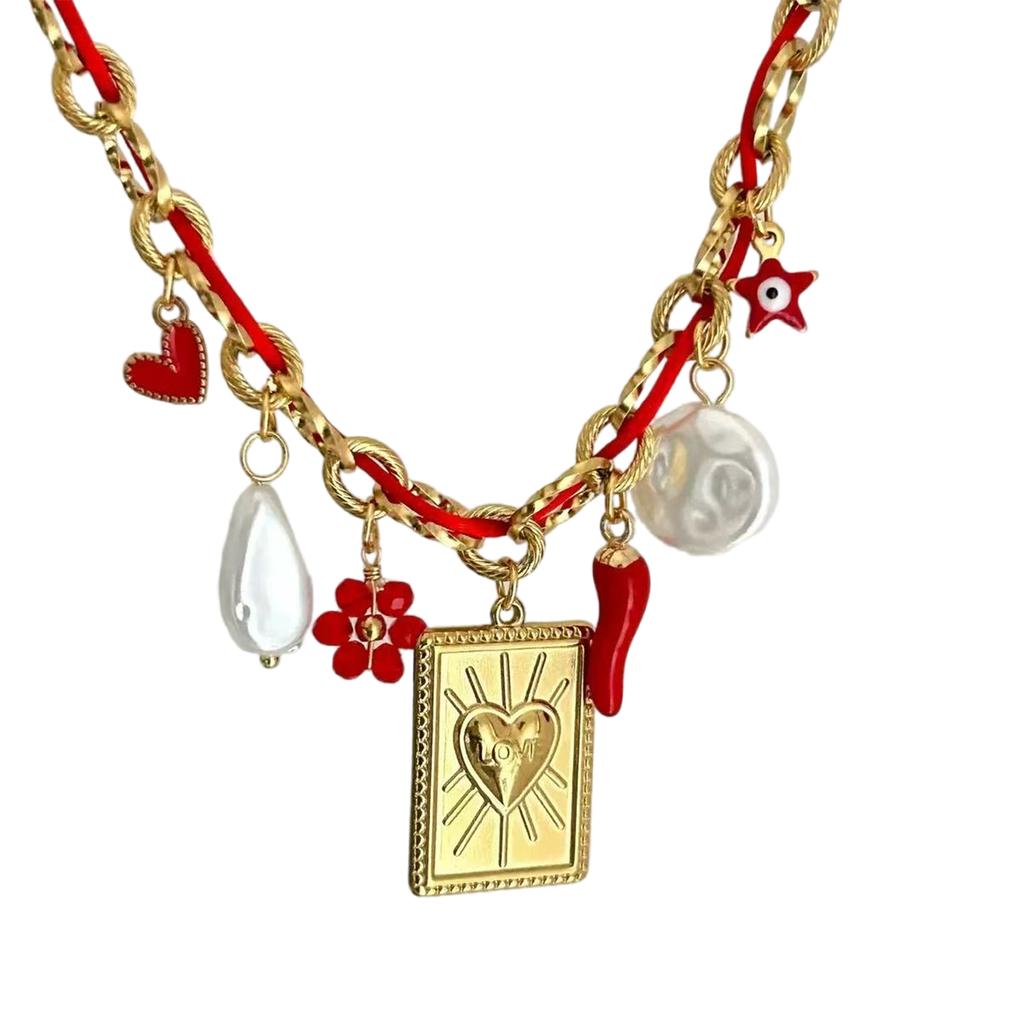 Adjustable Stainless Steel Rope Chain Necklace with Various Pendant Beach Neck Jewelry Suitable for Women and Girls