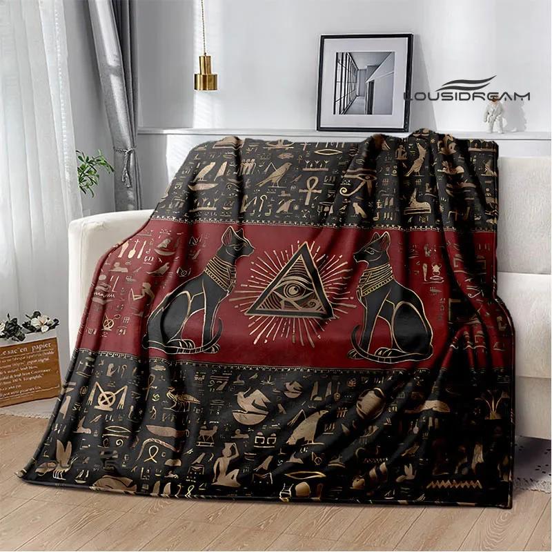 3D Egyptian Pharaoh Oracle Black Cat Printed Blanket Warm Flannel blankets Home bed linings blankets for beds Birthday Gift