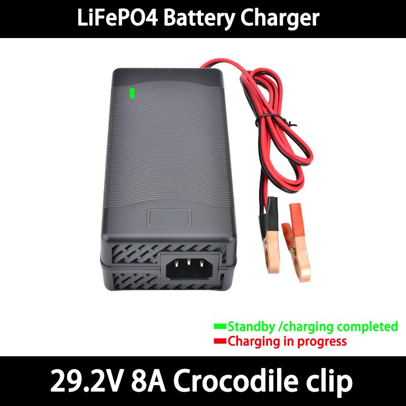 29.2V 8A 10A LiFePO4 Battery Charger For 8S 25.6V 24V LiFePO4 Battery Pack Fast Charger Equipped with XT60 XT90 plug