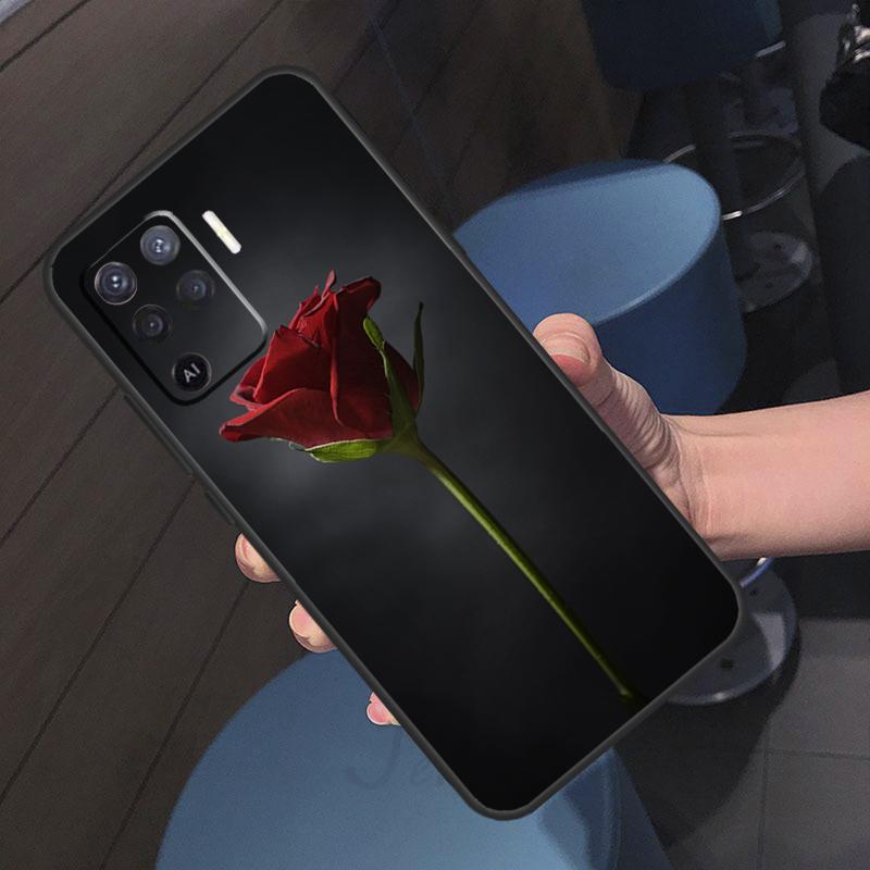 Red Rose Flower Case For Oppo A16 A17 A18 A96 A76 A60 A80 A40 A38 A58 A78 A98 A94 A74 A54 A15 A57 A77 A5 Pro