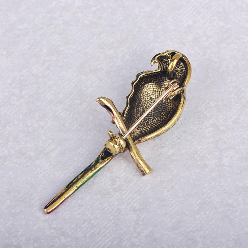 Blucome Broșe retro în formă de pasăre de animale, bijuterii colorate din aliaj de email, femei, eșarfă, pălărie, geantă, haină de buzunar Cele mai bune accesorii cadou Pin