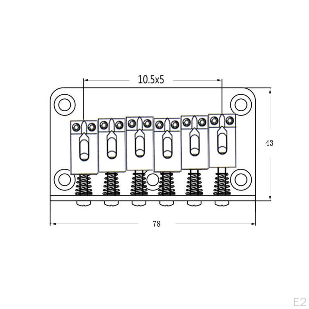 Bass Bridge Black Saddles 78 Mm With 5 Screws & 1 Wrench