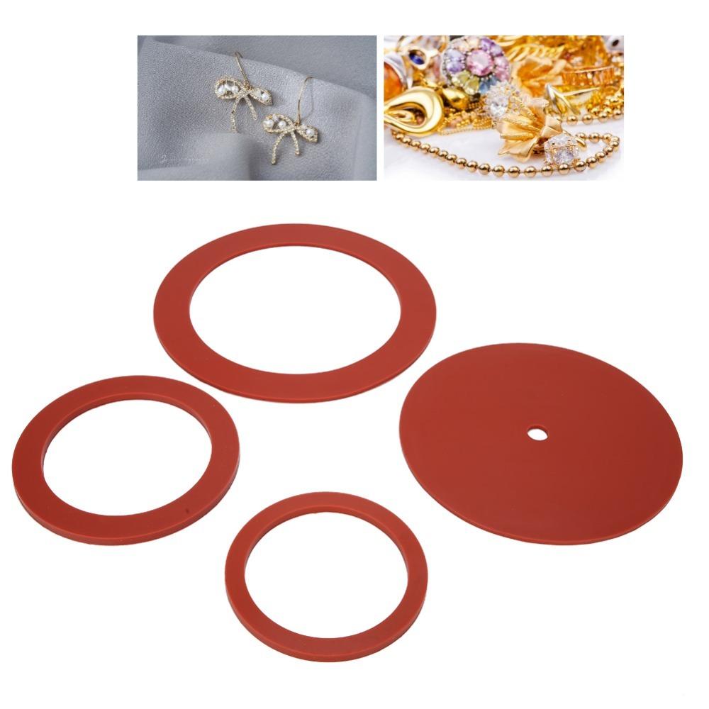 4pcs Red Color Casting Machine Gasket Rubber Material Vacuum Casting Gasket  Jewelry Casting