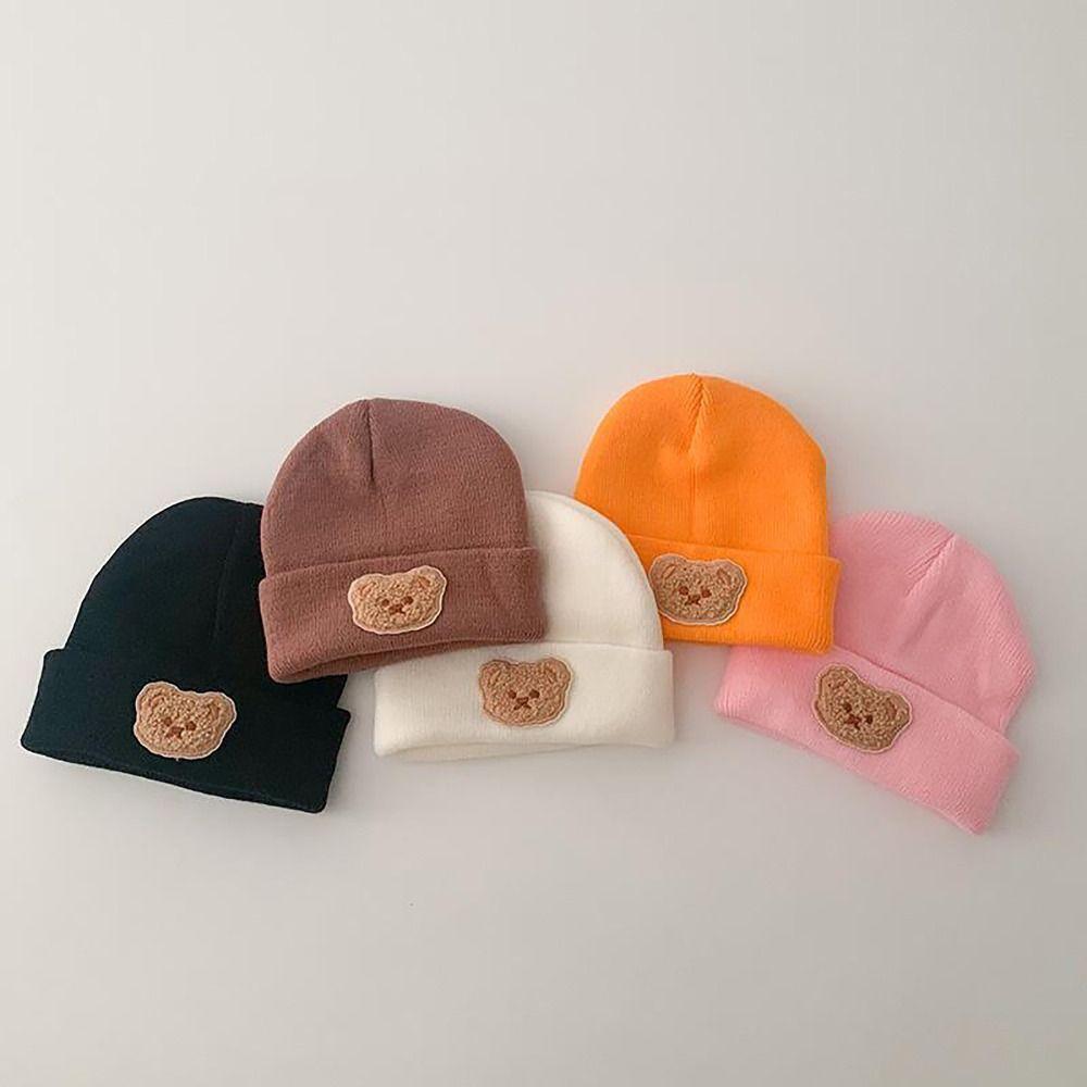 Brimless Beanie Caps Autumn Winter Warm Knitted Cap Cute Crochet Hats  Kids Boy Girl