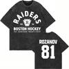 100% Algodón Lavado Vintage Rivalidad Caliente Ilya Rozanov 81 Boston Raiders Camiseta Hombre Scott Hunter Shane Hollander Camisetas Lavado Ácido