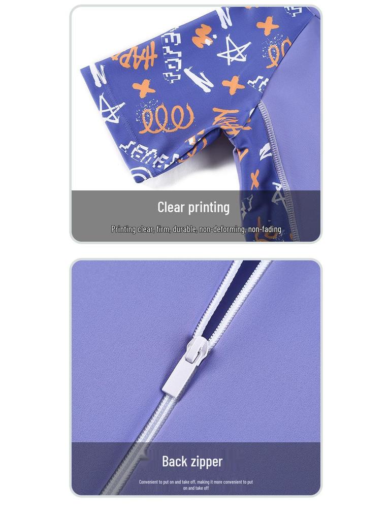 Kinder Schnelltrocknender Badeanzug: Unisex Einteiler für professionelles Training, Sonnenschutz für Jungen und Mädchen im 2025-Stil.