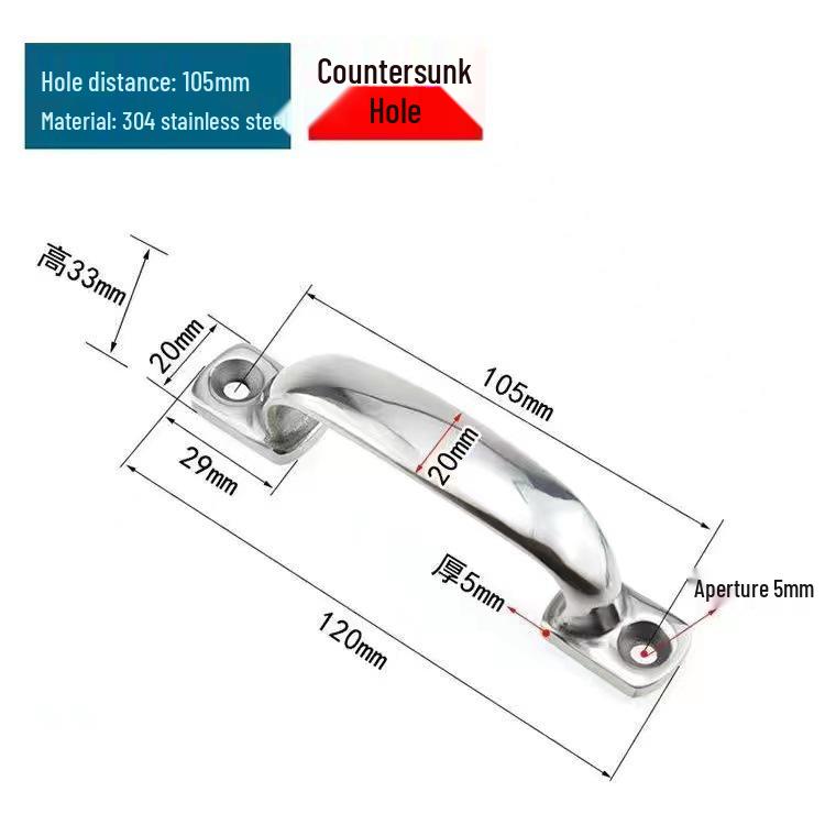 304 Stainless Steel Heavy Duty Pull Handle for Industrial Doors and Windows