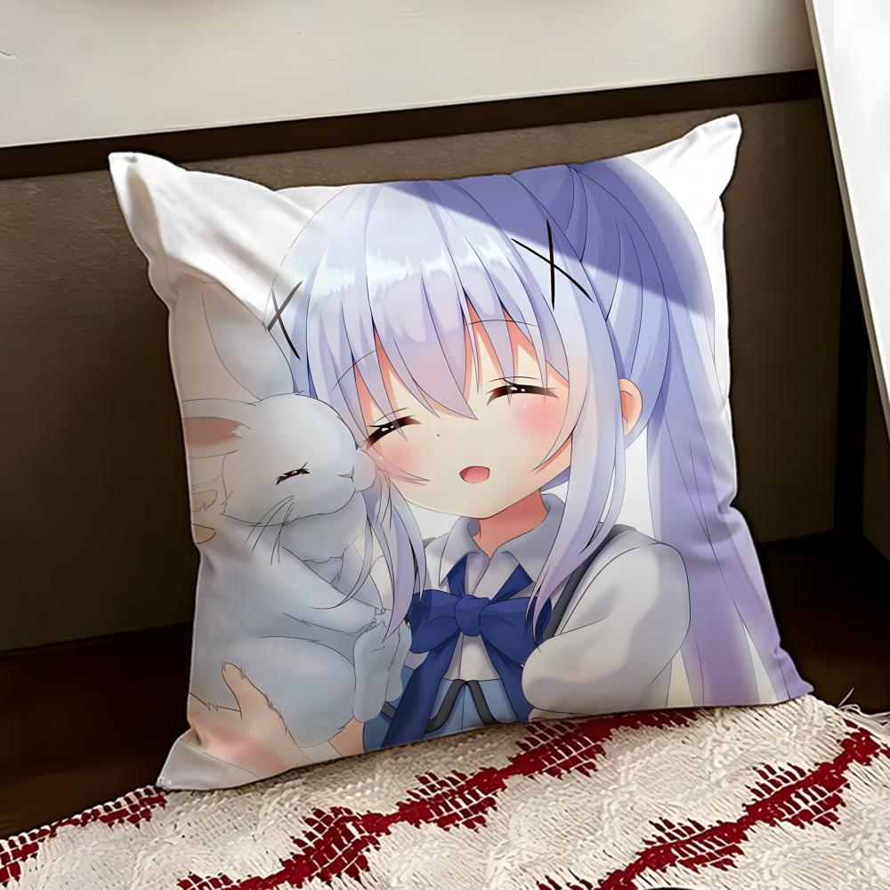 Cute Is the Order a Rabbit Cushion Cover Reversible Soft Durable Pillow Cover Home Car MultiScene Use for Daily Comfort
