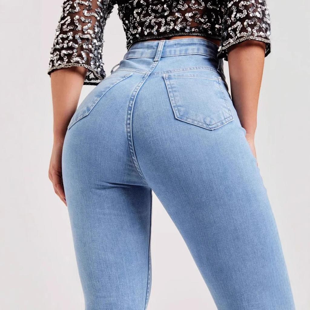 Women's Slim Stretch Fashion Light Colour Flare Jeans