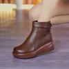 Autumn and Winter Velvet Short Boots Thick-soled Side Zipper Round Head Winter Boots Short Flat-bottomed Fashion Boots