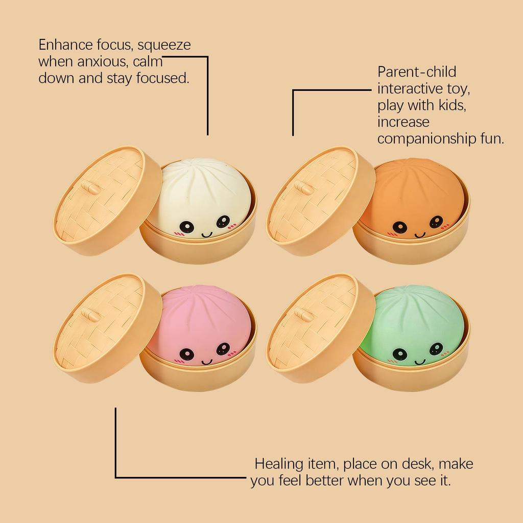 Portable Non-Stick Soft Baozi Squeeze Toy for Fun Stress Relief