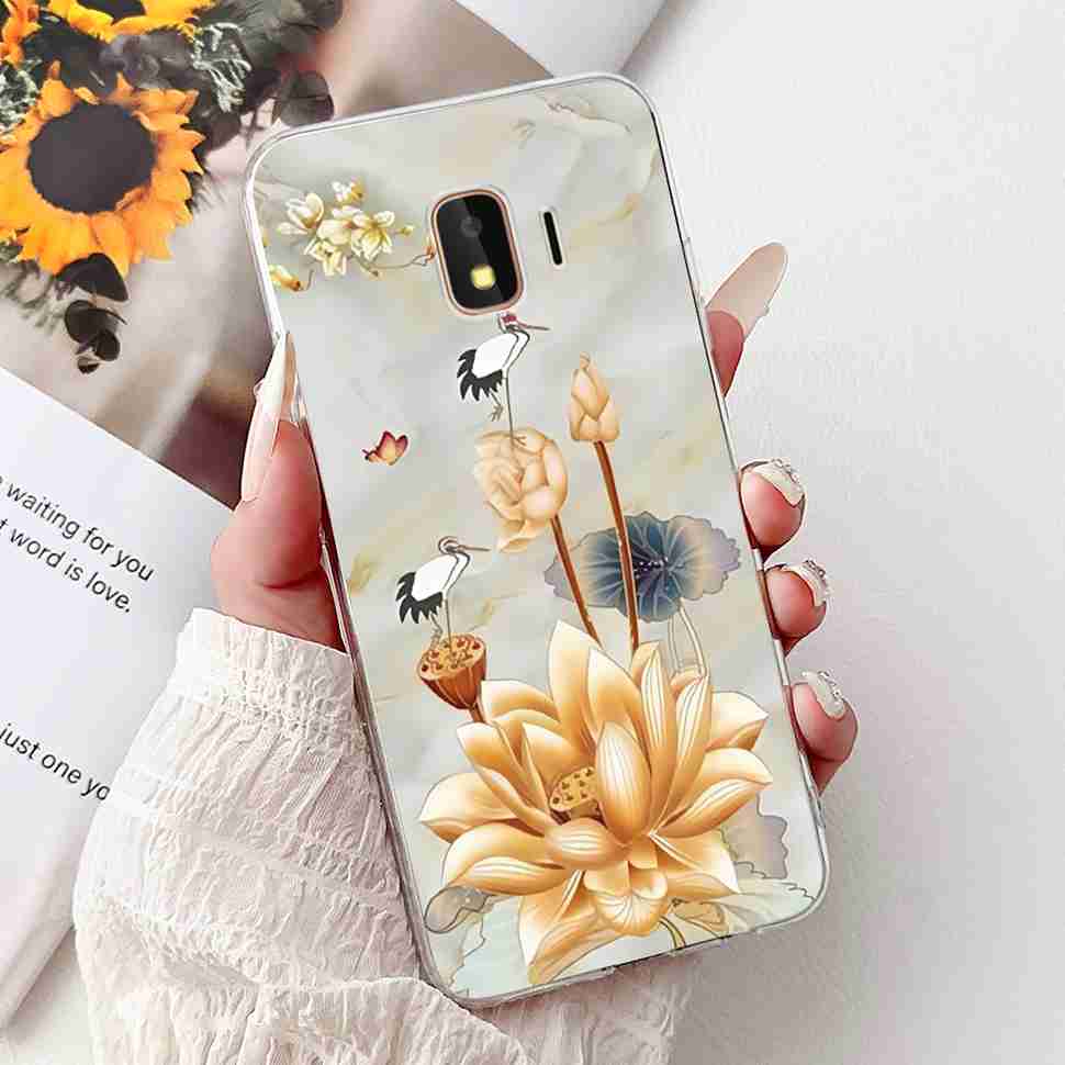 For Samsung Galaxy J2 Core 2018 Case Flower Dragon Soft Silicone TPU Back Cover For Samsung J2 Core J2 Pro 2018 Phone Cases Bags