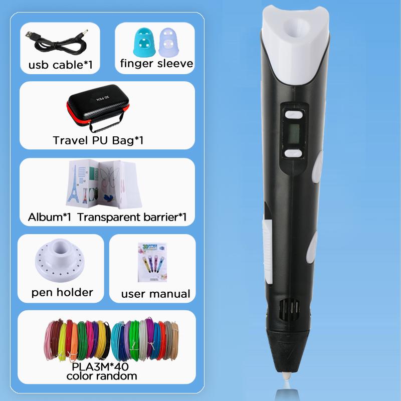 3D Printing Pen 40 Colors DIY 3D Painting Children Toys Fun Camouflage With LCD Screen Compatible PLA Filament Toys Gift