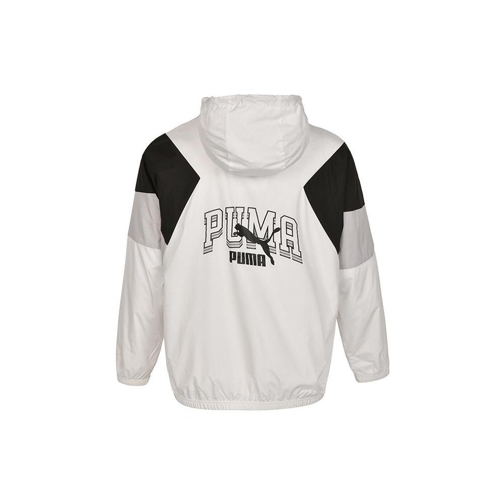 PUMA Colorblock Logo Hoodied Jacket White Men s 538603-02 XXL