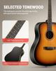Donner DAG-1 Sunburst Akustikgitarren-Set für Anfänger, 41 Zoll Fichtendecke, Folk/Dreadnought, Rechtshänder, inklusive Softcase und Stimmgerät
