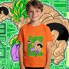 Dbs Broly Anime Print Cotton T Shirt for Boys and Girls Kids Casual Short Sleeve Tee Top Soft Breathable Summer Clothes