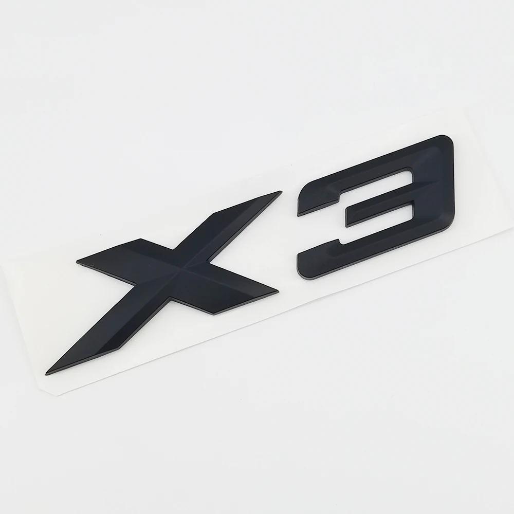New 3D ABS Chrome Black Matte X3 Logo Nameplate Sticker Rear Trunk Emblem Badge Decals For BMW F25 E83 G01 M40i Car Accessories Tu2