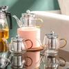 Large Glass Teapot with Lid & Handle, Heat-Resistant, Stainless Steel Infuser, Floating Cup