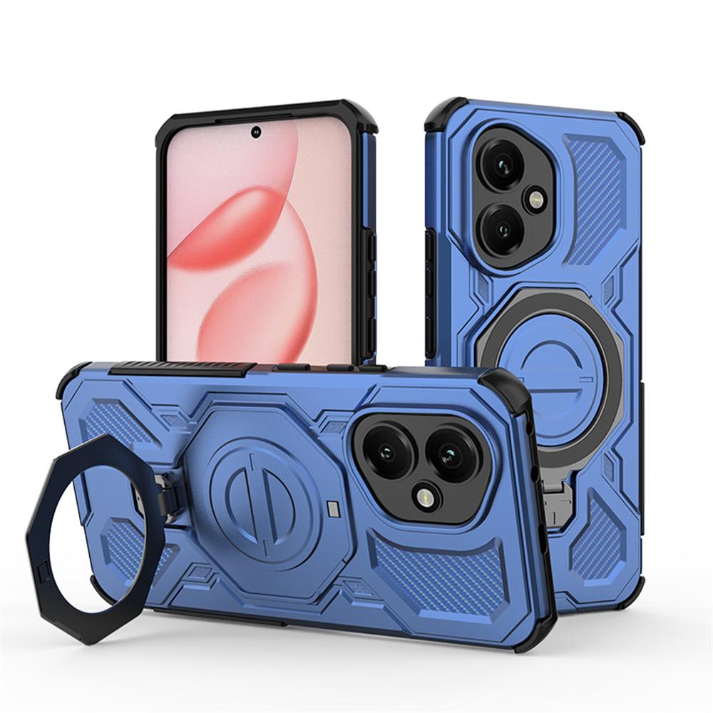 

Противоударный бронированный чехол для Huawei Honor X9C 200 Magic 7 Lite 400 Pro Магнитная защита с воздушной подушкой Вращающаяся противоударная подставка-чехол Honor 400 (Global) синий