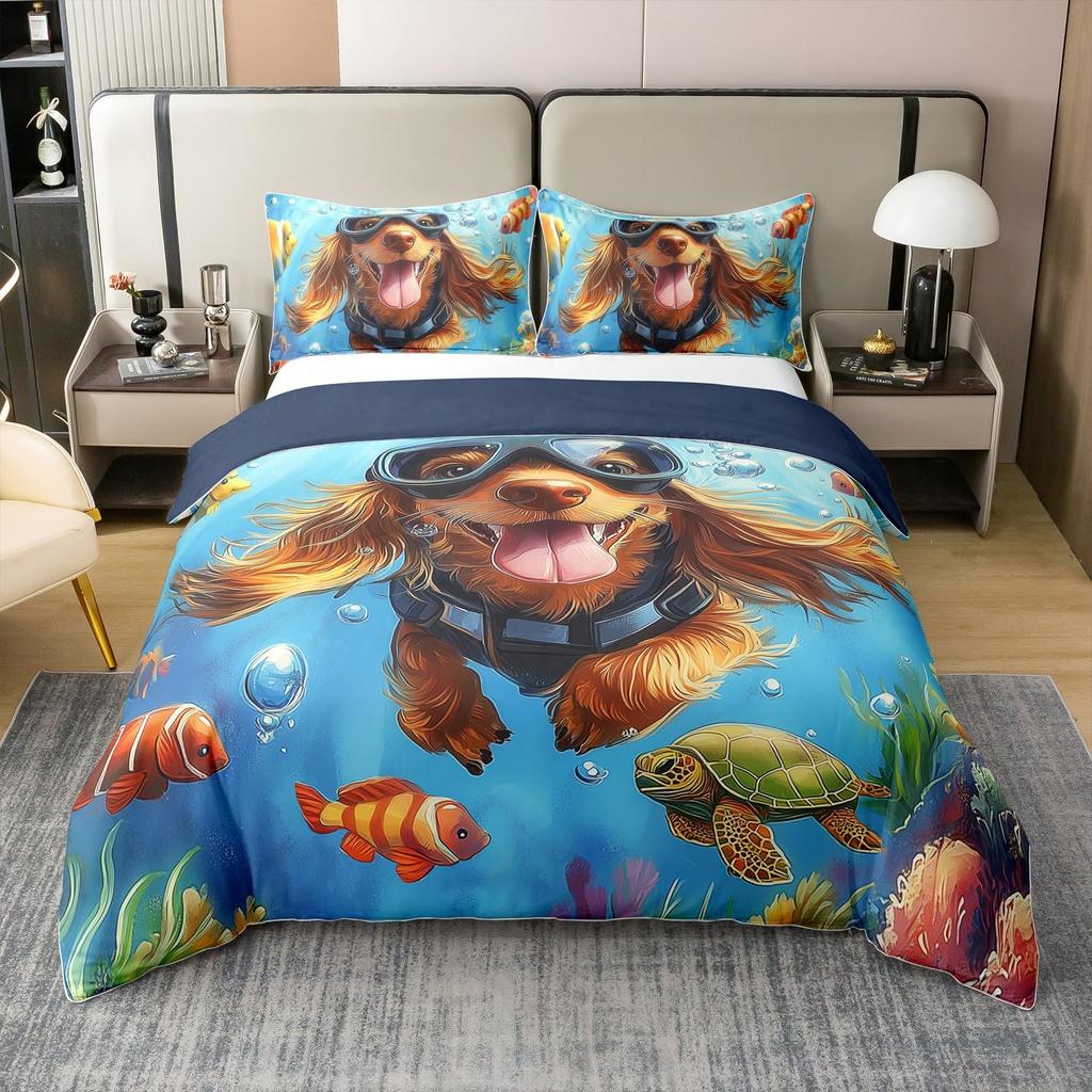 Clownfish Duvet Cover Sets For Kids Queen Size Lightweight Down Quilt Covers Bedroom Decor 2 Pillowcases 1 Duvet Cover No Quilt
