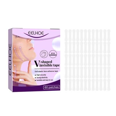EELHOE 60Pcs/Box V-shaped Invisible Tape Skin-friendly Elastic Waterproof Lasting Face Lifting