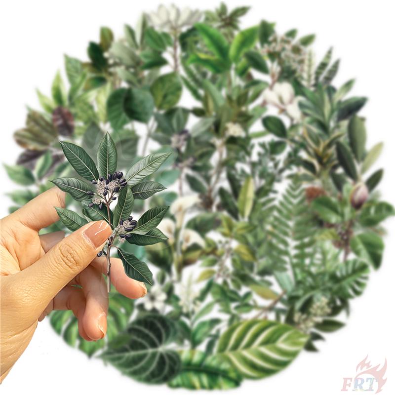 50Pcs/Set Green Leaves Series 02 PET Stickers Waterproof DIY Fashion Doodle Decals Stickers