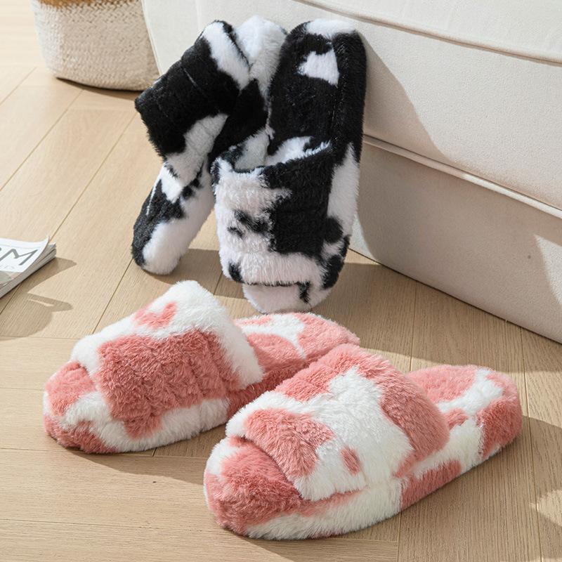 Mode Flauschiger Pelz Damen Hausschuhe Zuhause Luxus Designer Plüsch Herbst Winter Damen Schuhe Plateau Lässig Indoor Flauschige Pantoletten Elegant Neu