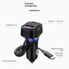 PD 30W Fast Charge Car Charger RGB Breathing Light Coiled Type C Cable Overheat Protection for Daily Commute Car Use