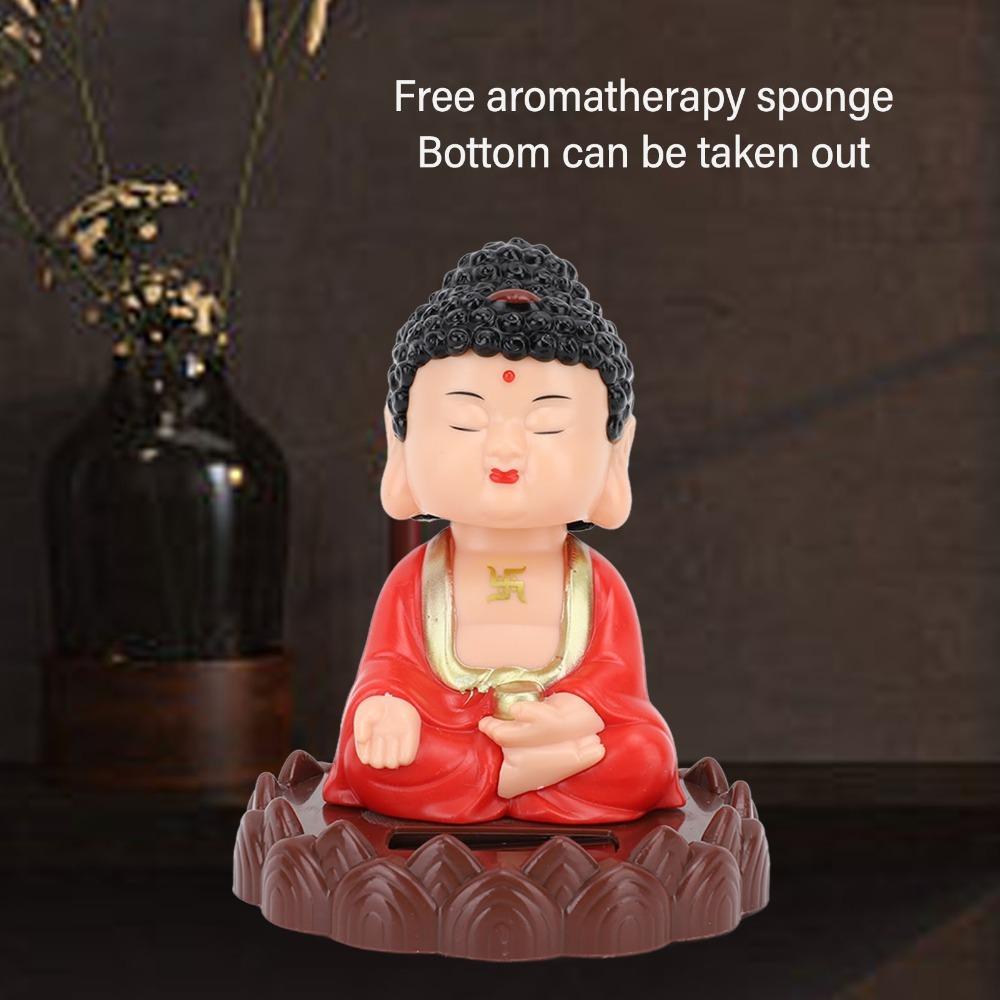 Plastic Solar Nodding Buddha Desktop Ornament Car Interior Dashboard Display