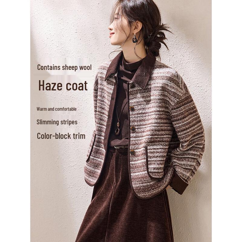 Women s Winter Wool-Blend Knit Top with Braided Placket M